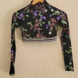 Athleta Gold Coast Floral Rashgaurd Top Size XXS